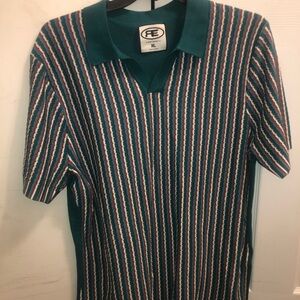 Men's Striped Green Shirt